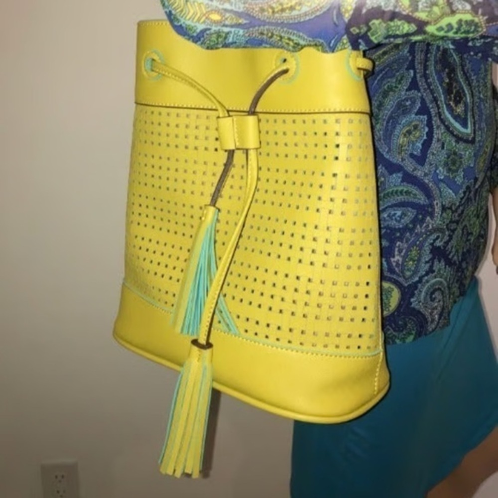 Citrine and turquoise two tone big Buddha bag. Good condition has some flaws